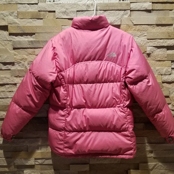 North Face Womens XS Pink Retro Nuptse Jacket Coat Down Vintage